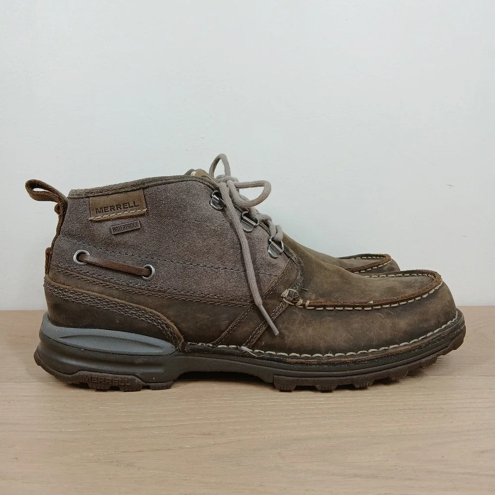 Merrell Performance Footwear Chukka Boots Mens US 9 Brown Leather Waterproof